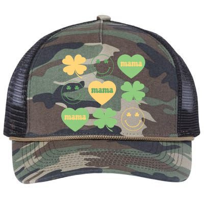 Lucky Mama St Patricks Day Retro Rope Trucker Hat Cap