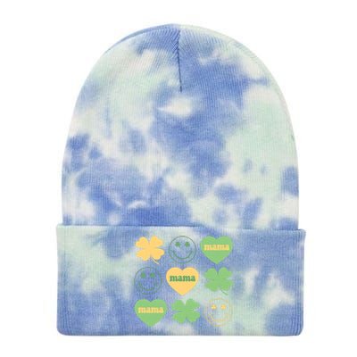 Lucky Mama St Patricks Day Tie Dye 12in Knit Beanie