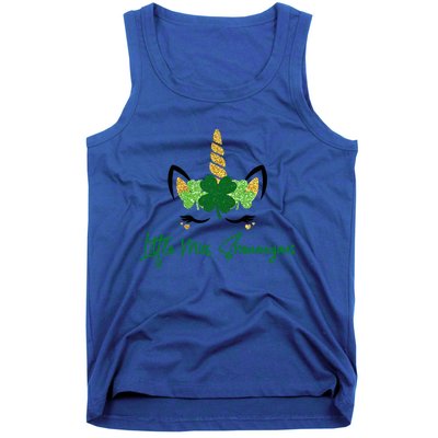 Little Miss Shenanigans Unicorn St Patrick's Day Meaningful Gift Tank Top