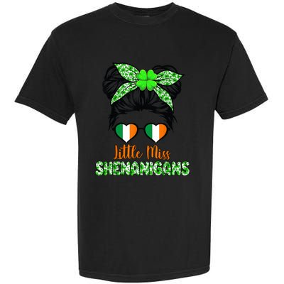 Little miss shenanigans for girls and wo St Patricks day Garment-Dyed Heavyweight T-Shirt