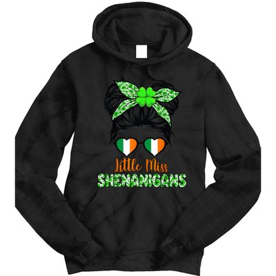 Little miss shenanigans for girls and wo St Patricks day Tie Dye Hoodie