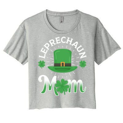 Leprechaun Mom Shamrock Ireland Irish St Patricks Day Mother Cool Gift Women's Crop Top Tee