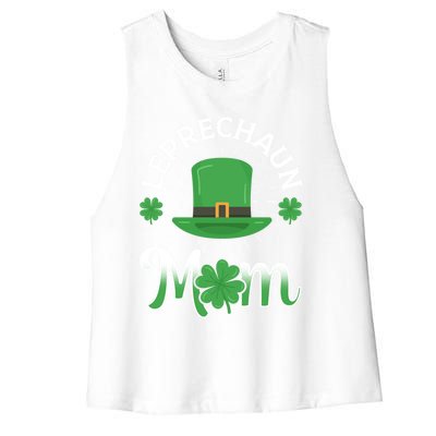 Leprechaun Mom Shamrock Ireland Irish St Patricks Day Mother Cool Gift Women's Racerback Cropped Tank