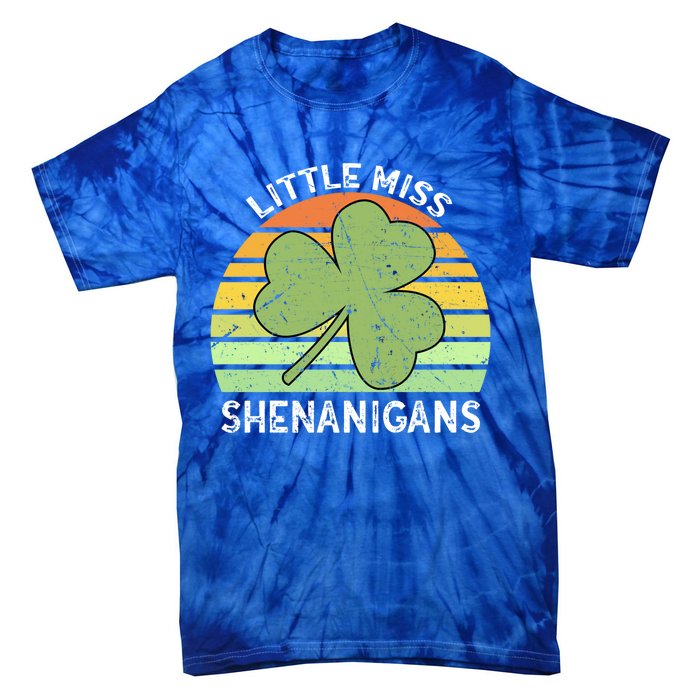 Little Miss Shenanigans Vintage Saint Patricks Cool Gift Tie-Dye T-Shirt