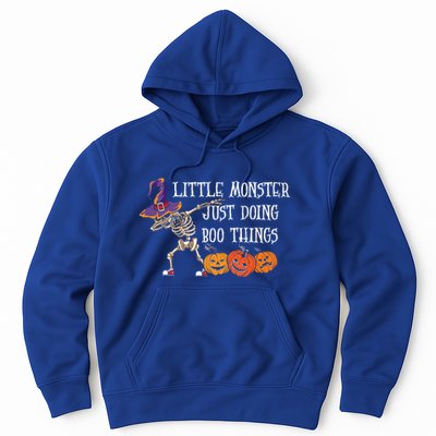 Little Monster Skeleton Halloween Trick Or Treat Pumpkin Gift Hoodie