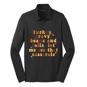 Let Me See That Casserole Funny Thanksgiving Silk Touch Performance Long Sleeve Polo