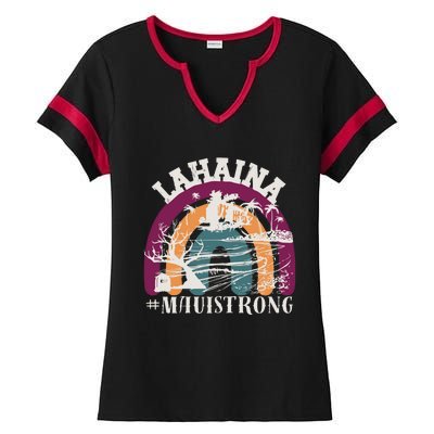 Lahaina Maui Strong Lahaina Banyan Tree Maui Hawaii Shoreline Ladies Halftime Notch Neck Tee