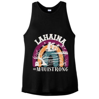 Lahaina Maui Strong Lahaina Banyan Tree Maui Hawaii Shoreline Ladies PosiCharge Tri-Blend Wicking Tank