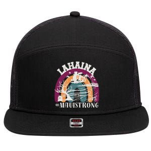 Lahaina Maui Strong Lahaina Banyan Tree Maui Hawaii Shoreline 7 Panel Mesh Trucker Snapback Hat