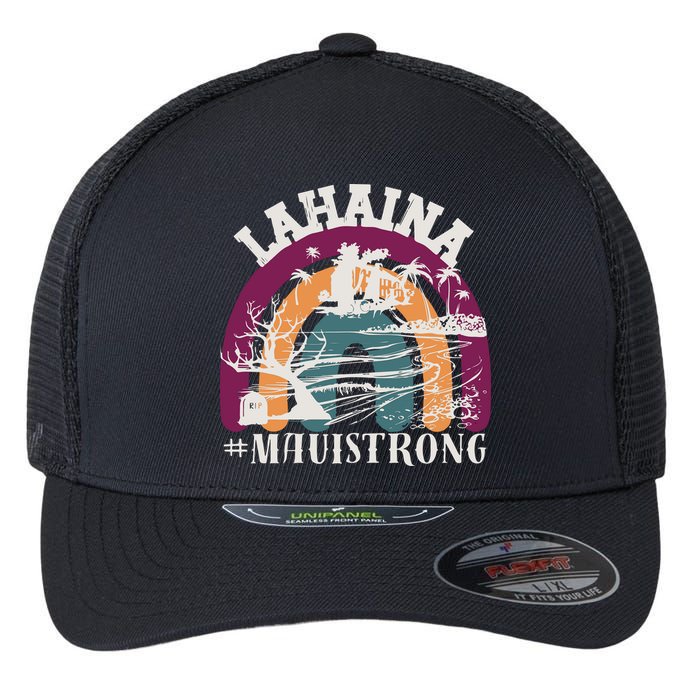 Lahaina Maui Strong Lahaina Banyan Tree Maui Hawaii Shoreline Flexfit Unipanel Trucker Cap