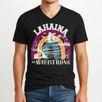 Lahaina Maui Strong Lahaina Banyan Tree Maui Hawaii Shoreline V-Neck T-Shirt
