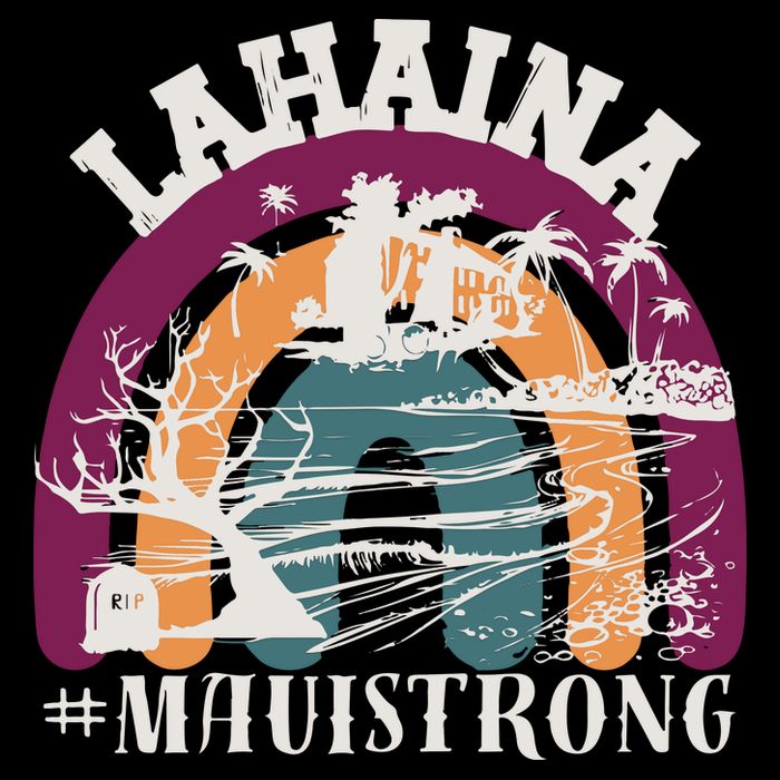 Lahaina Maui Strong Lahaina Banyan Tree Maui Hawaii Shoreline 7-Panel Snapback Hat