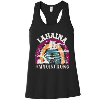 Lahaina Maui Strong Lahaina Banyan Tree Maui Hawaii Shoreline Women's Racerback Tank