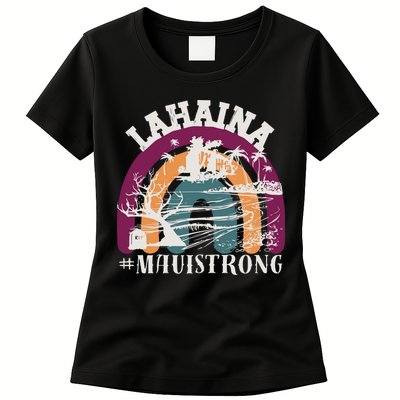 Lahaina Maui Strong Lahaina Banyan Tree Maui Hawaii Shoreline Womens T-Shirt