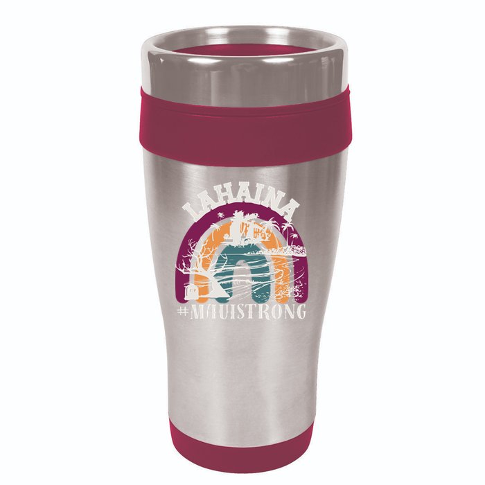 Lahaina Maui Strong Lahaina Banyan Tree Maui Hawaii Shoreline 16oz Travel Tumbler