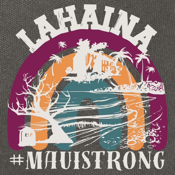 Lahaina Maui Strong Lahaina Banyan Tree Maui Hawaii Shoreline Cotton Canvas Backpack
