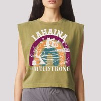 Lahaina Maui Strong Lahaina Banyan Tree Maui Hawaii Shoreline Garment-Dyed Women's Muscle Tee