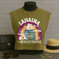 Lahaina Maui Strong Lahaina Banyan Tree Maui Hawaii Shoreline Garment-Dyed Women's Muscle Tee