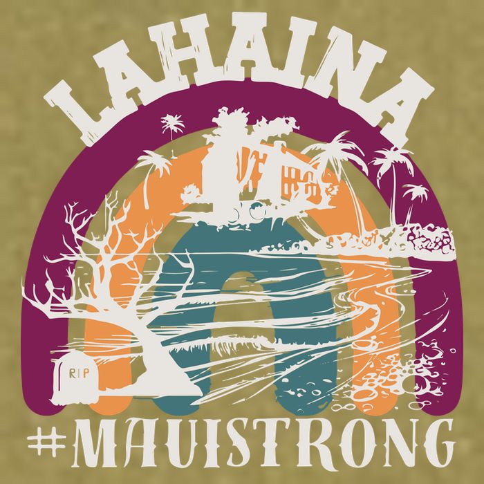 Lahaina Maui Strong Lahaina Banyan Tree Maui Hawaii Shoreline Garment-Dyed Women's Muscle Tee