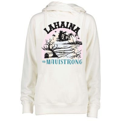 Lahaina Maui Strong Lahaina Banyan Tree Maui Hawaii Shoreline Womens Funnel Neck Pullover Hood