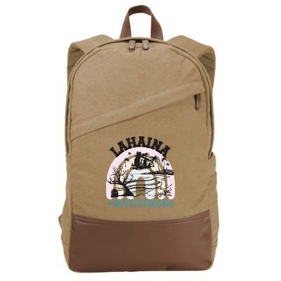 Lahaina Maui Strong Lahaina Banyan Tree Maui Hawaii Shoreline Cotton Canvas Backpack