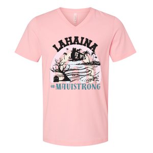 Lahaina Maui Strong Lahaina Banyan Tree Maui Hawaii Shoreline V-Neck T-Shirt