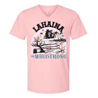 Lahaina Maui Strong Lahaina Banyan Tree Maui Hawaii Shoreline V-Neck T-Shirt