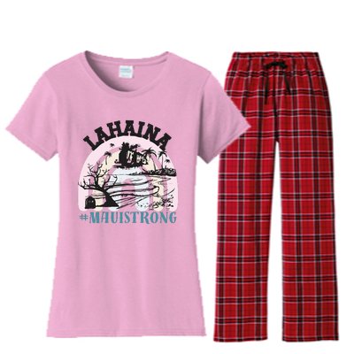 Lahaina Maui Strong Lahaina Banyan Tree Maui Hawaii Shoreline Women's Flannel Pajama Set