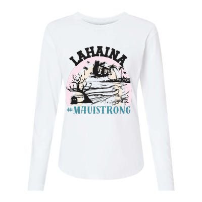 Lahaina Maui Strong Lahaina Banyan Tree Maui Hawaii Shoreline Womens Cotton Relaxed Long Sleeve T-Shirt