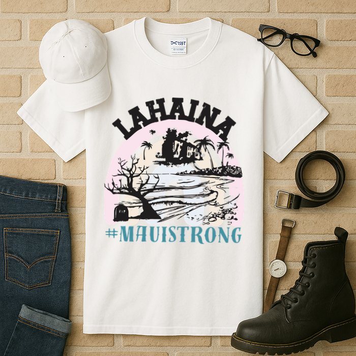 Lahaina Maui Strong Lahaina Banyan Tree Maui Hawaii Shoreline Tall T-Shirt