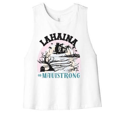 Lahaina Maui Strong Lahaina Banyan Tree Maui Hawaii Shoreline Women's Racerback Cropped Tank