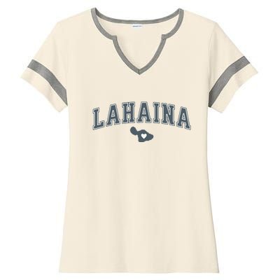 Lahaina Maui Strong Lahaina Banyan Tree Maui Hawaii Shoreline Ladies Halftime Notch Neck Tee