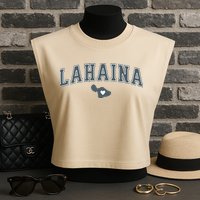 Lahaina Maui Strong Lahaina Banyan Tree Maui Hawaii Shoreline Garment-Dyed Women's Muscle Tee