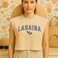 Lahaina Maui Strong Lahaina Banyan Tree Maui Hawaii Shoreline Garment-Dyed Women's Muscle Tee