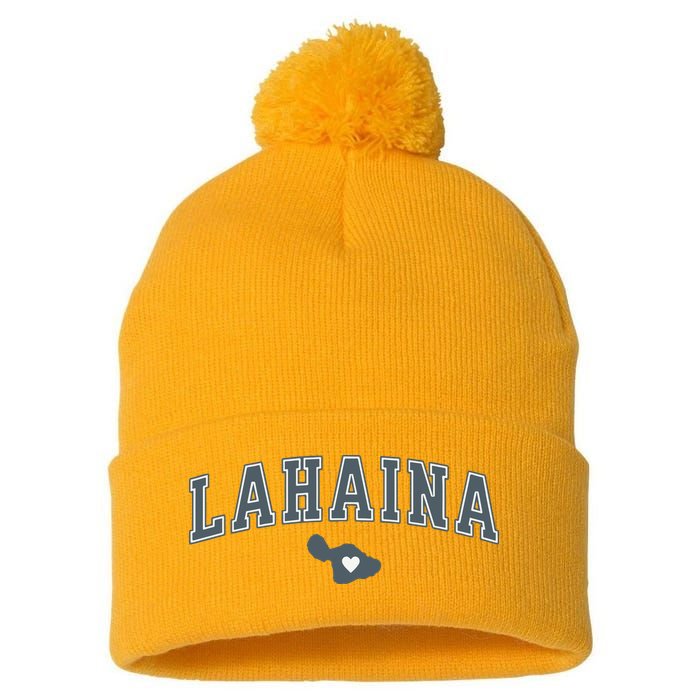 Lahaina Maui Strong Lahaina Banyan Tree Maui Hawaii Shoreline Pom Pom 12in Knit Beanie