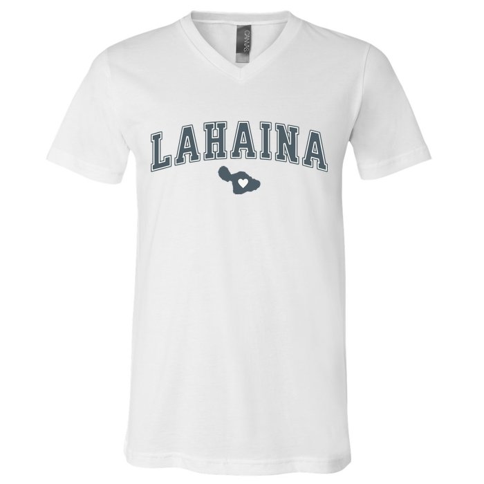 Lahaina Maui Strong Lahaina Banyan Tree Maui Hawaii Shoreline V-Neck T-Shirt