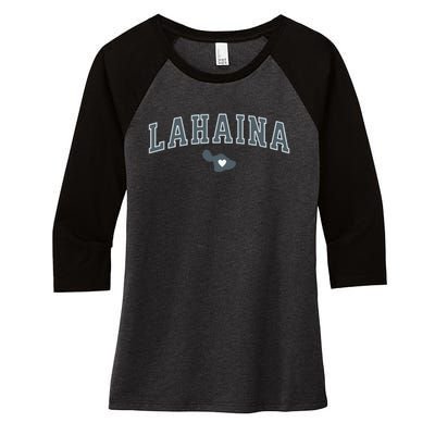 Lahaina Maui Strong Lahaina Banyan Tree Maui Hawaii Shoreline Women's Tri-Blend 3/4-Sleeve Raglan Shirt