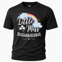 Little Miss Shenanigans St Patrick's Day Rainbow Cooling Performance Crew T-Shirt