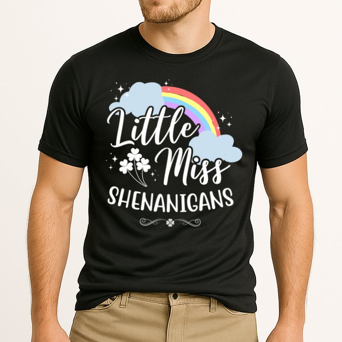 Little Miss Shenanigans St Patrick's Day Rainbow Cooling Performance Crew T-Shirt