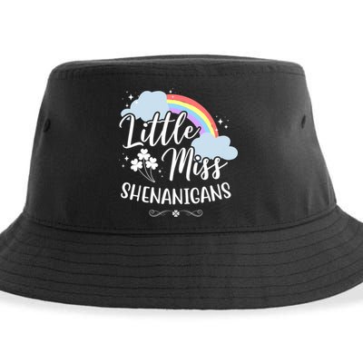 Little Miss Shenanigans St Patrick's Day Rainbow Sustainable Bucket Hat