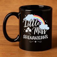 Little Miss Shenanigans St Patrick's Day Rainbow 11oz C Handle Ceramic Mug