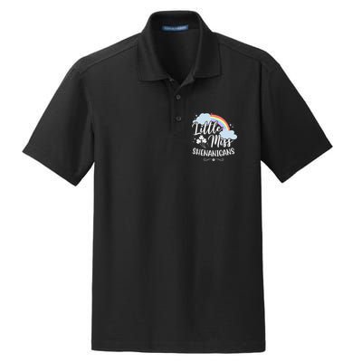 Little Miss Shenanigans St Patrick's Day Rainbow Dry Zone Grid Polo