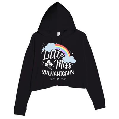 Little Miss Shenanigans St Patrick's Day Rainbow Crop Fleece Hoodie