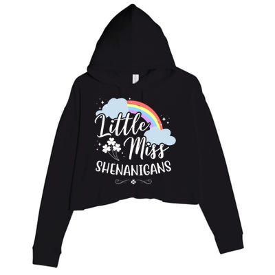 Little Miss Shenanigans St Patrick's Day Rainbow Crop Fleece Hoodie