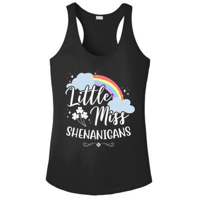 Little Miss Shenanigans St Patrick's Day Rainbow Ladies PosiCharge Competitor Racerback Tank