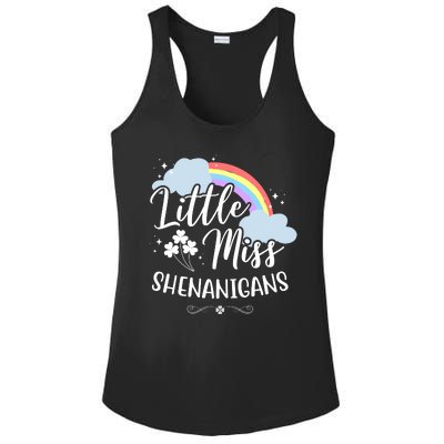 Little Miss Shenanigans St Patrick's Day Rainbow Ladies PosiCharge Competitor Racerback Tank