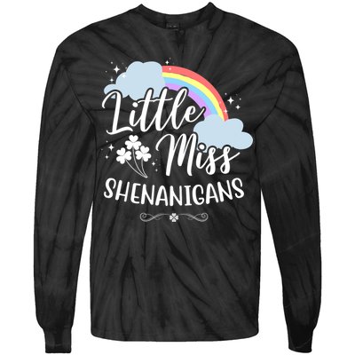 Little Miss Shenanigans St Patrick's Day Rainbow Tie-Dye Long Sleeve Shirt