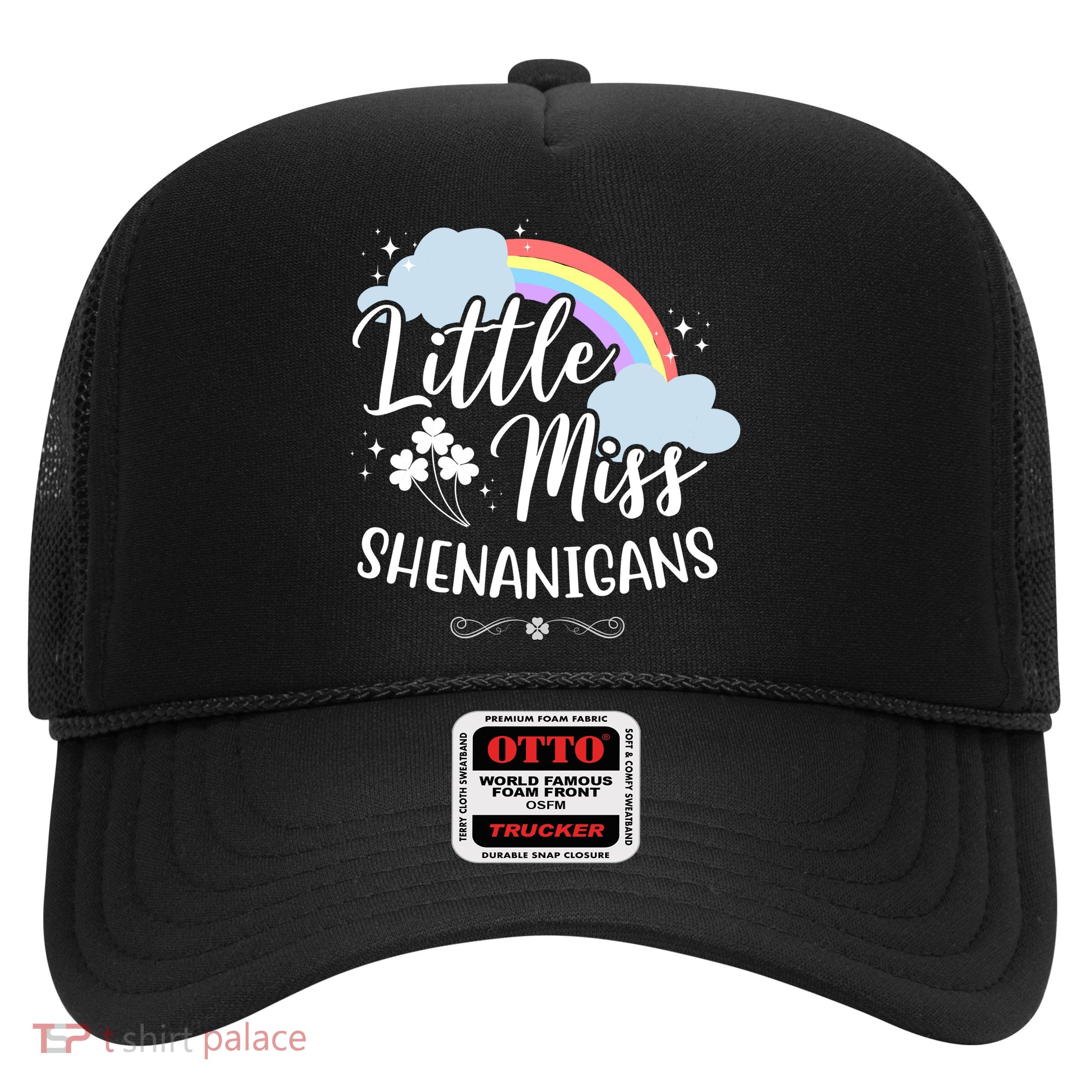 Little Miss Shenanigans St Patrick's Day Rainbow Trucker Hat