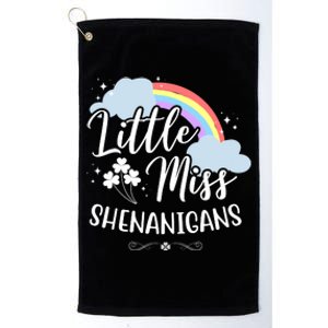 Little Miss Shenanigans St Patrick's Day Rainbow Platinum Collection Golf Towel