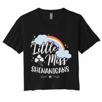 Little Miss Shenanigans St Patrick's Day Rainbow Women's Crop Top Tee